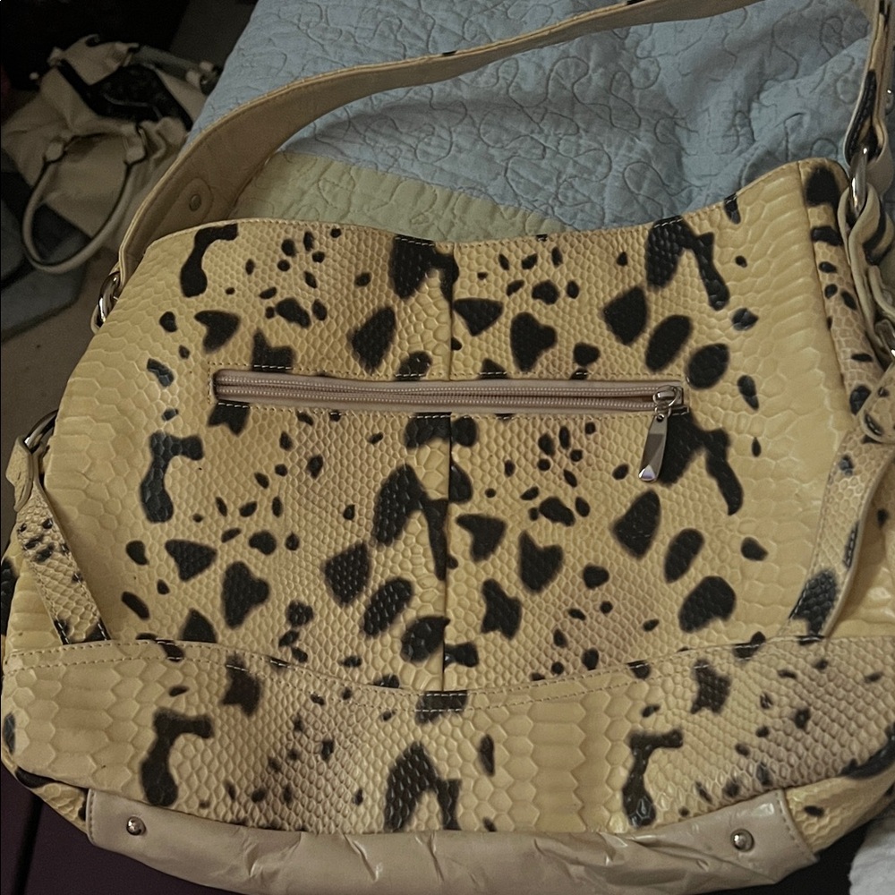 Leather Snakeskin Pattern Shoulder Bag